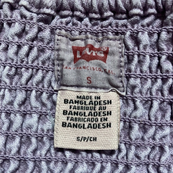 NWT Levi’s Drea Corset Denim Jean Buttoned Purple Tank Crop Top Size Small - Picture 12 of 15